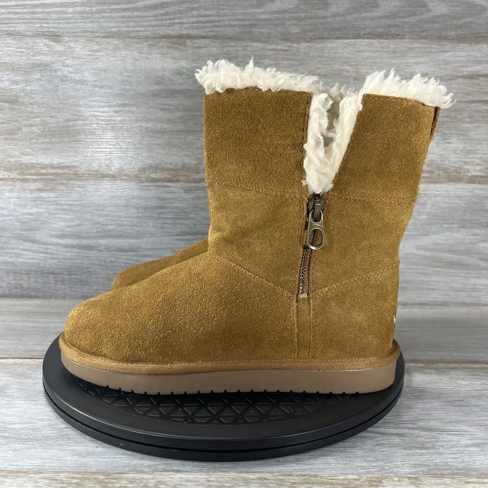 Koolaburra by UGG Girls Aribel Brown Suede Short Boots Size 4